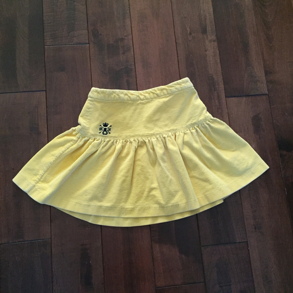 Ralph Lauren Yellow Corduroy Skirt Girls Sz 10